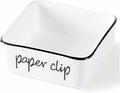 Ceramic Farmhouse Paper Clip Holders for Desk 3.3 Inch, White | Ceramic, farmhouse, 3.3in, white, paper clip holder, desk organizer, durable, easy-clean, non-slip, compact, versatile, cute