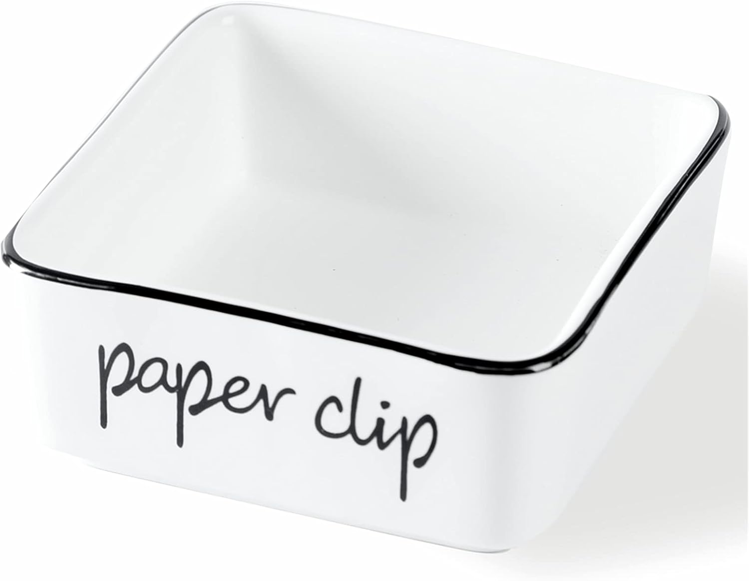 Ceramic Farmhouse Paper Clip Holders for Desk 3.3 Inch, White | Ceramic, farmhouse, 3.3in, white, paper clip holder, desk organizer, durable, easy-clean, non-slip, compact, versatile, cute