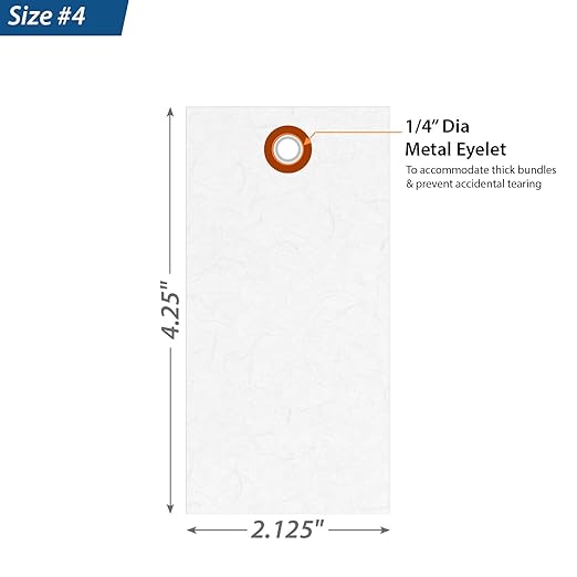 SmartSign 4.25 x 2.125 inch “White” Blank Tyvek Shipping Tags - Image 4