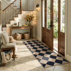 lahome checkered easy jute non slip runner rug shown in use