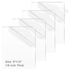 4 Pack 8x12 Inch Acrylic Sheet 1/8" Thick, Cast Acrylic Sheet, by ADTDA