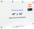 48 x 36 Inches Glass Whiteboard, Magnetic Glass Dry Erase Board by Wingwise
