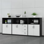 Filing Cabinet File Cabinet with Six Doors Three Cabinets Office Miscellaneous Storage White + Black Office