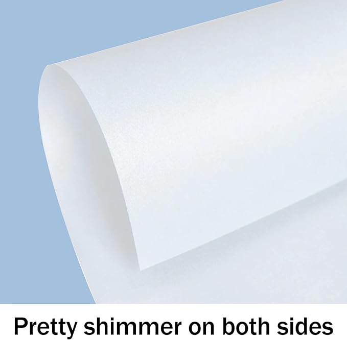 24 Sheets White Shimmer Cardstock 8.5 x 11 Metallic Paper, Goefun 80lb Card - Image 3