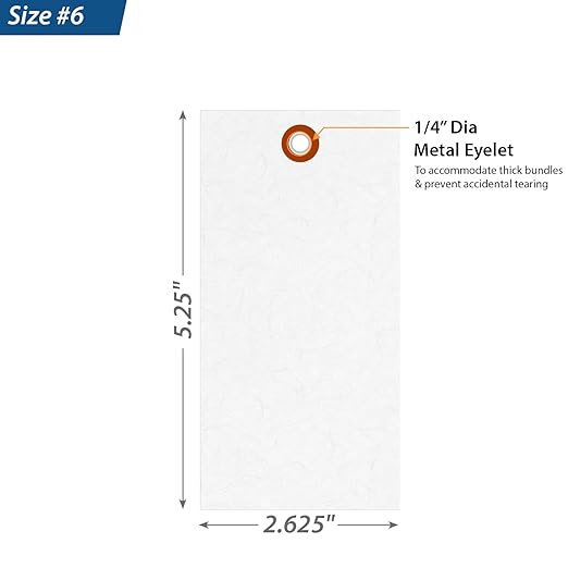 SmartSign 5.25 x 2.625 inch “White” Blank Tyvek Shipping Tags - Image 3