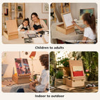 djar adjustable tabletop sketchbox easel for painting, 3 on a desk or shelf
