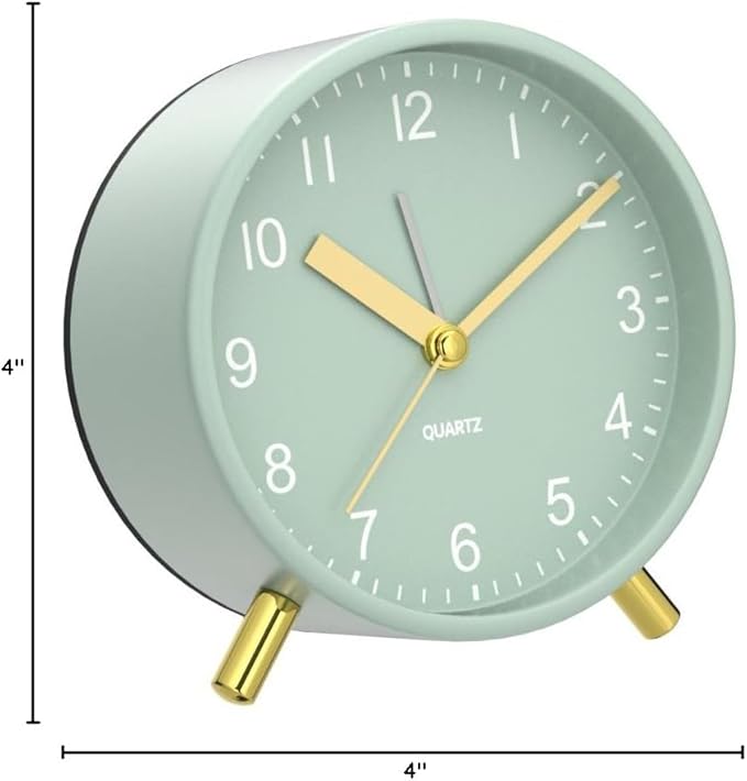 Analog Alarm Clock, 4 inch Super Silent Non Ticking Small Clock - Image 8