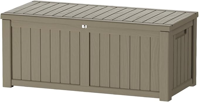 PATIOEASY Outdoor Storage Box 150GAL Waterproof Resin Deck Box, UV-Resistant by Unknown