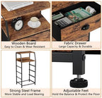 Furnulem Night Stand, Tall 4 Drawers Dresser - Image 6