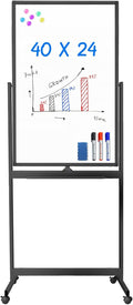 maxtek Magnetic Mobile White Board, 40 x 24 Double Sided Dry Erase Board by Maxtek