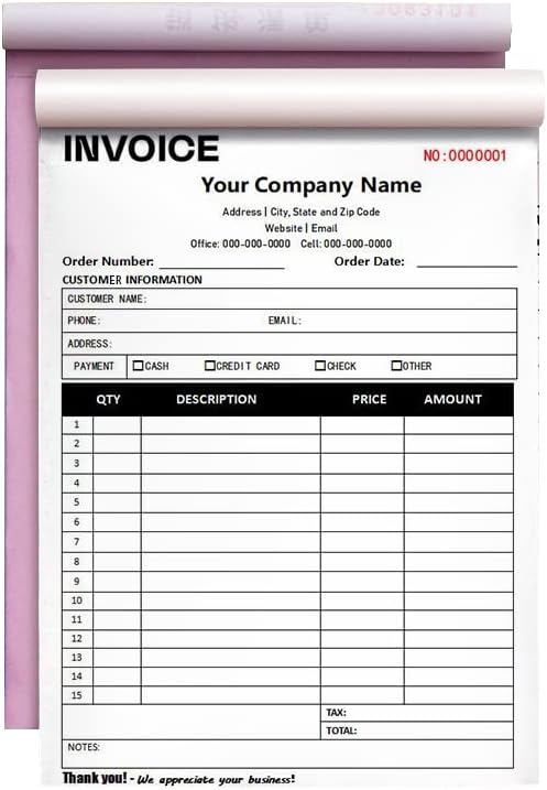 Custom Carbonless Sales Invoice Form Books by Unknown