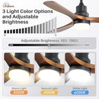 sofucor 52 inch solid wood ceiling fans with shown in use