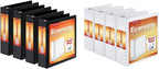 Cardinal Economy 3 Ring Binders, 2 Inch and 3 Inch, Black and White, Presentation View, Nonstick, PVC Free, 4 Pack Bundle (79522 + 00430)