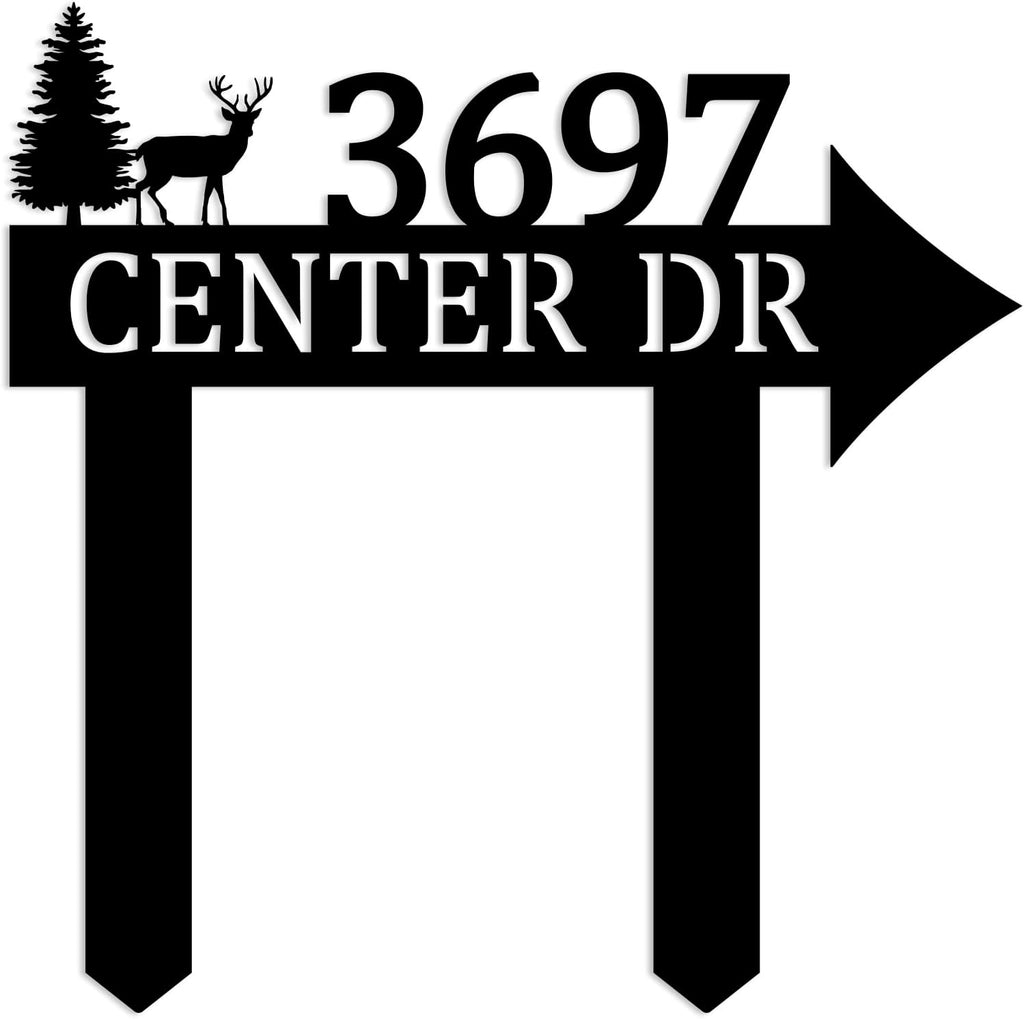 Custom Metal Yard Arrow Address Sign