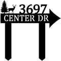 Custom Metal Yard Arrow Address Sign by HYTSIGN