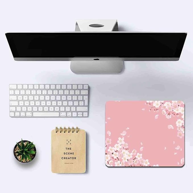IMAYONDIA Cute Pink Mouse Pad, Floral Flowers Mouse Pad, Sakura Cherry Blossom - Image 6
