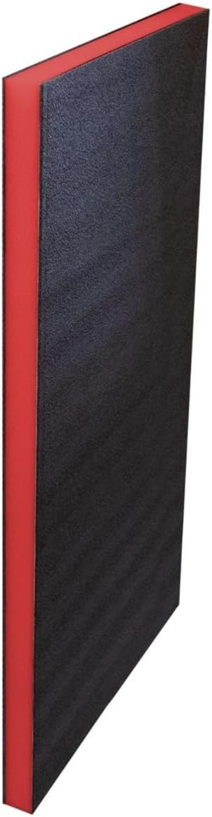 FastCap Kaizen Foam Sheet for Tool Organizers and Storage - Perfect for Professional Contractors and Technicians - 30mm Thickness, 2' x 4' Sheet Size, Black & Red