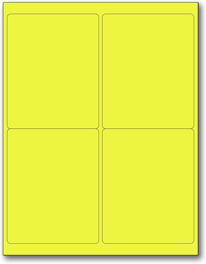 NextDayLabels - 8-1/2 x 11 Neon Color High Light Fluorescent Labels by NextDayLabels