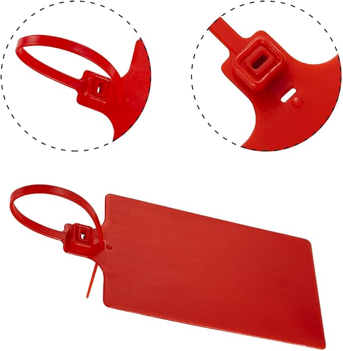 400Pcs Plastic Seals Shipping Label Tags, Writable Marker Big Sign Tie - Image 3