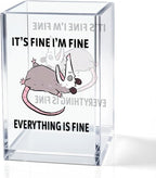 QYUVK It's Fine I'm Fine Everything Is Fin Acrylic Makeup Brush Pencil Holder by QYUVK