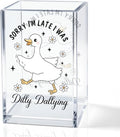 QYUVK Sorry I'm Late I Was Dilly Dallying Acrylic Makeup Brush Pencil Holder Cup by QYUVK