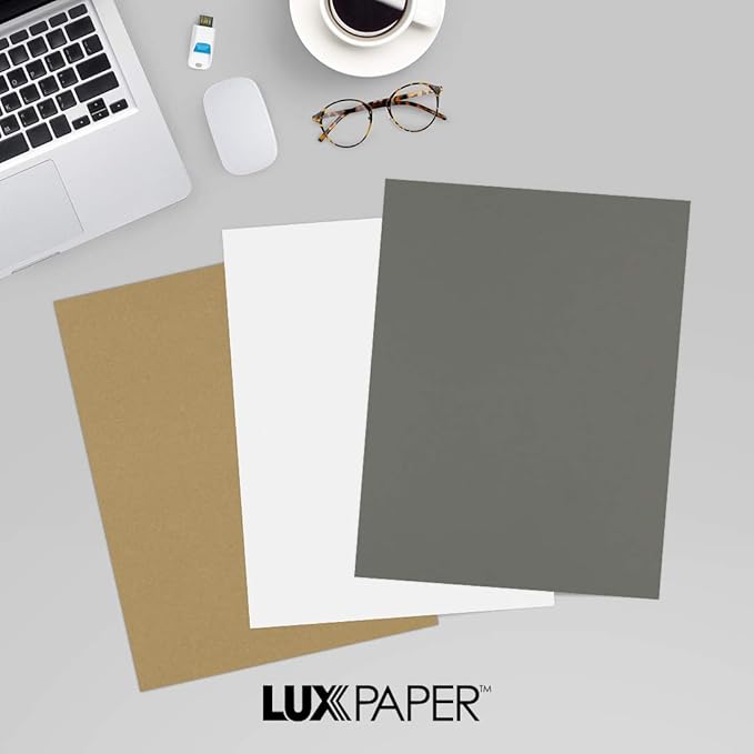 LUXPaper 8.5" x 11" Paper | Letter Size | Smoke Gray | 80lb. Text | 1, 000 Qty - Image 9