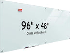 MaxGear Glass Whiteboard Wall Mounted, Frameless Magnetic Dry Erase Board by MaxGear