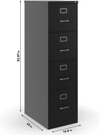 staples 4-drawer vertical file cabinet, letter, lockable, black, close-up detail
