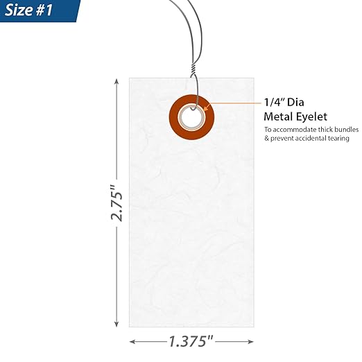 SmartSign 2.75 x 1.375 inch “White” Blank Tyvek Shipping Tags - Image 3