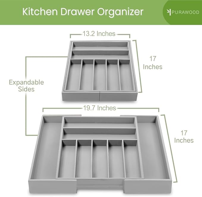 Purawood Bamboo Drawer Organizer - Image 2