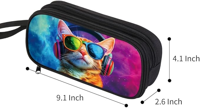 HiGaits Pencil Case for Boys, Durable Pen Box Cat - Image 2