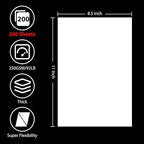 OcePor 200 Sheets White Cardstock 8.5” x 11”, 92lb/250gsm Card Stock, Thick - Image 2