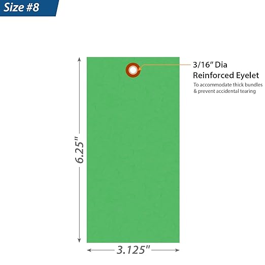 SmartSign 6.25 x 3.125 inch “Green” Blank Tyvek Shipping Tags - Image 3