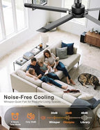 ohniyou 60'' industrial ceiling fan with light for on a desk or shelf