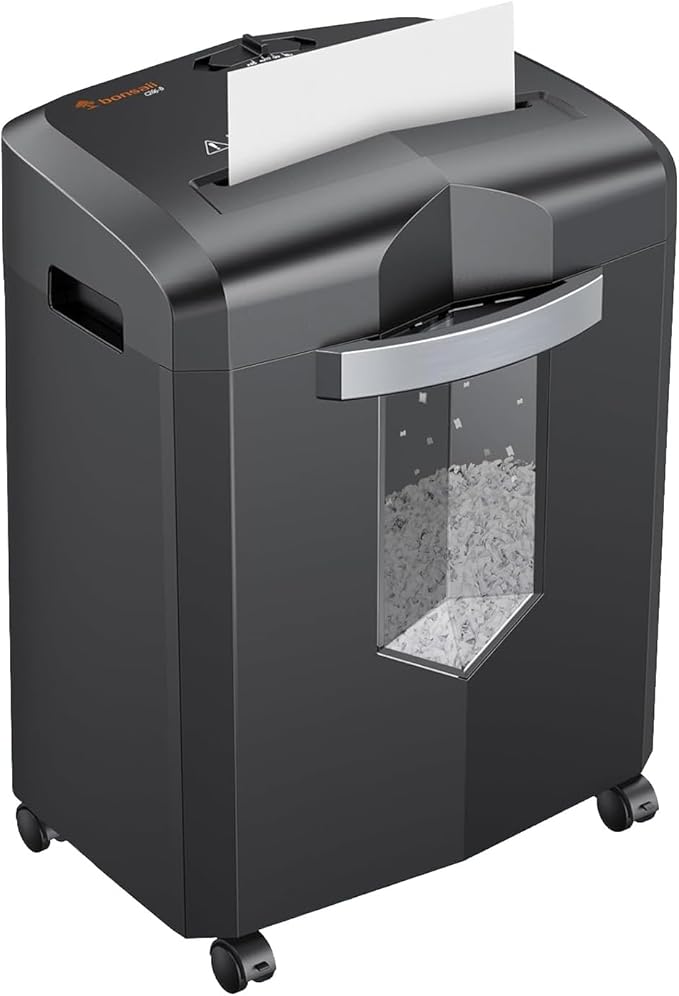 Bonsaii 12-Sheet P-4 Micro-Cut Shredder, 55-Min Continuous Use, Shreds Paper by bonsaii
