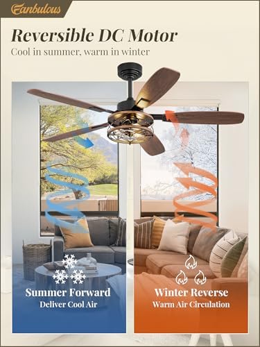52 inch farmhouse ceiling fan with light and, package contents