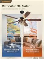 52 inch farmhouse ceiling fan with light and, package contents