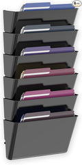 MINDEPOT 6 Pockets Acrylic Wall File Organizer, Plastic Hanging Wall File Holder by MINDEPOT