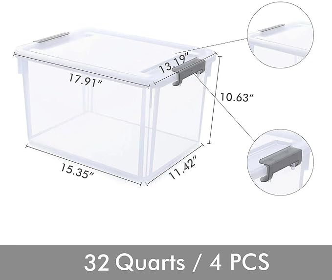 Citylife 32 QT Plastic Storage Bins - Image 2