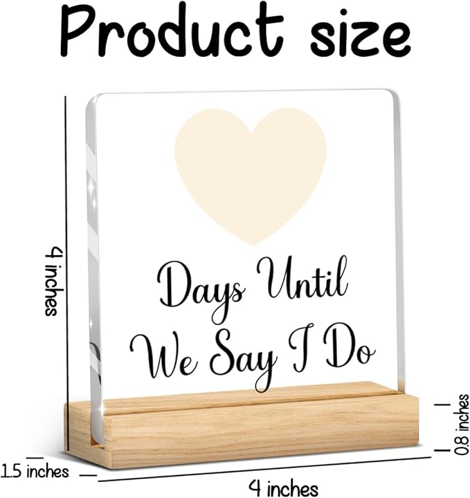 Engagement Gifts for Couples, Funny Wedding Countdown Acrylic Sign, Funny - Image 3