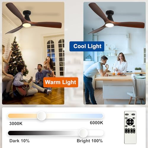 depuley 52-inch ceiling fans with lights: walnut 3 on a desk or shelf