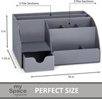 My Space Organizers Grey Desk Organizer, 9 Compartments, Office Supplies and - Image 4