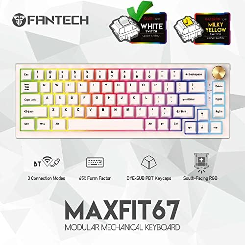FANTECH Maxfit67 RGB 65% Gaming Keyboard - Hot Swap Kailh White Switch