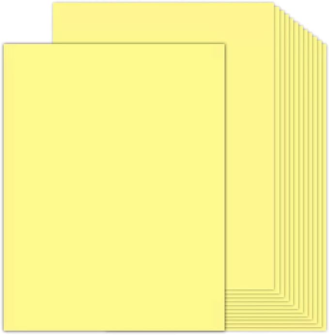100 Sheets Yellow Cardstock 8.5 x 11 Thick Paper, Goefun 80lb Card Stock by Goefun