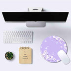 IMAYONDIA Cute Purple Mouse Pad Small, Floral Flower Round Mouse Pads, Sakura - Image 6