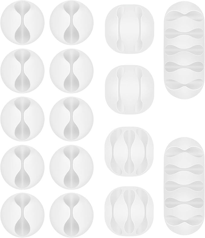 Shintop Cable Clips, 16 Pack White Cord Holder Adhesive Cable Organizer Wire by Shintop