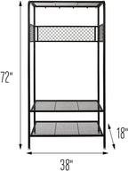 honey-can-do garage entryway storage unit with light, hooks, close-up detail
