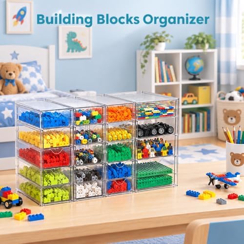 Vtopmart 4 Set Acrylic Desk Organizer with 16 Drawers for Office, Makeup