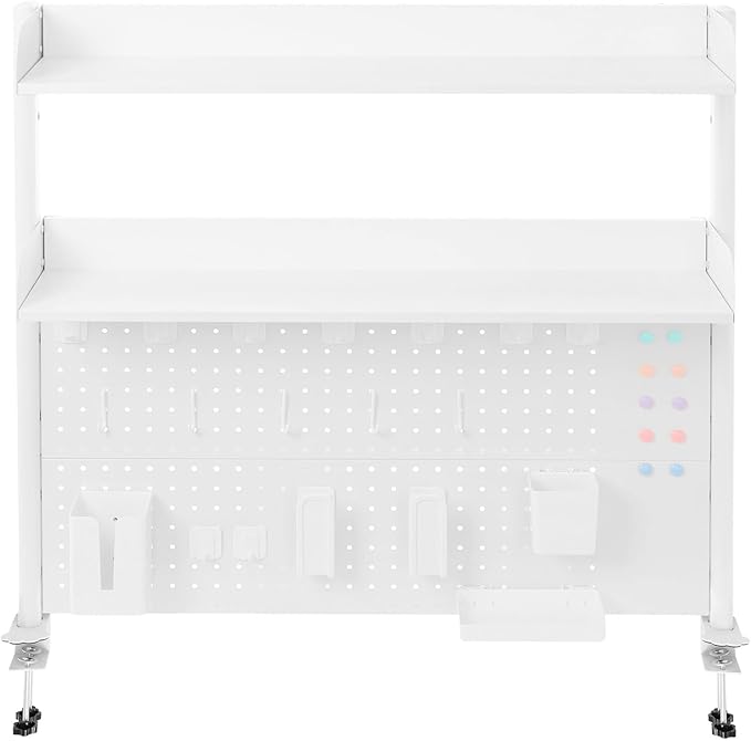 Dlinanta Clamp-On Pegboard Desk Organizer, 2-Tier Clamp On Desk Shelf - Image 5