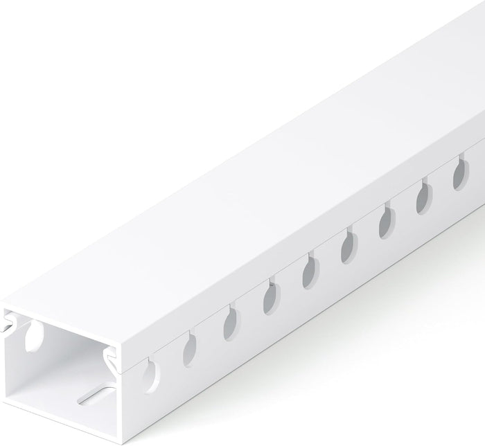 1.2"H x 1.6"W Cable Raceway, 12ft Under Desk Wire Management Channel, White